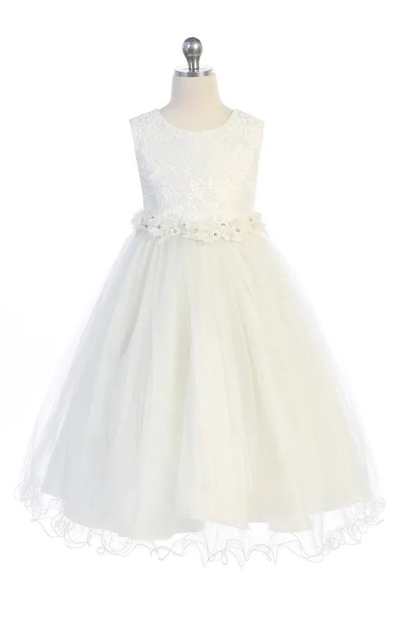468 Lace Glitter Tulle First Communion or Flower Girl Dress