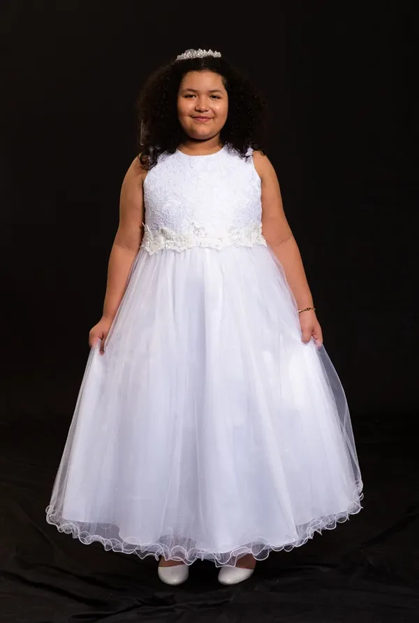468 Lace Glitter Tulle First Communion or Flower Girl Dress