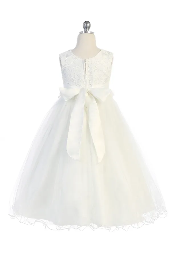 468 Lace Glitter Tulle First Communion or Flower Girl Dress