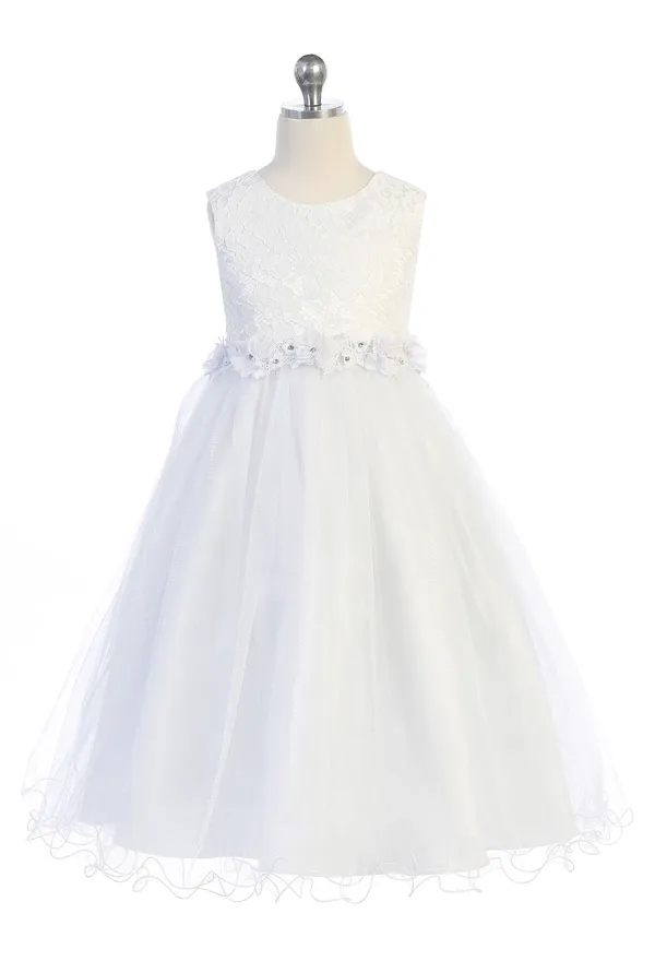 468 Lace Glitter Tulle First Communion or Flower Girl Dress