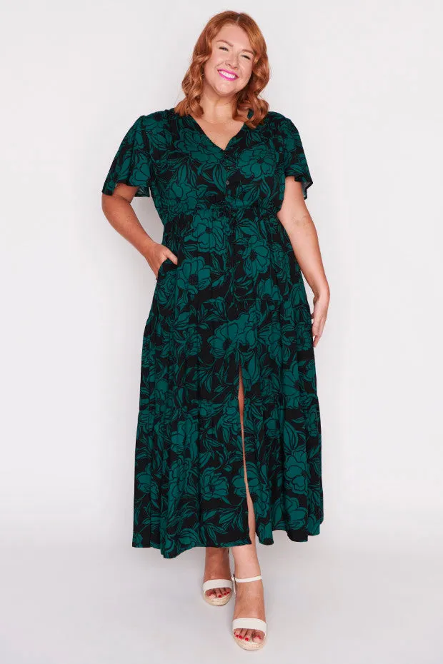 Alexia Midnight Green Dress
