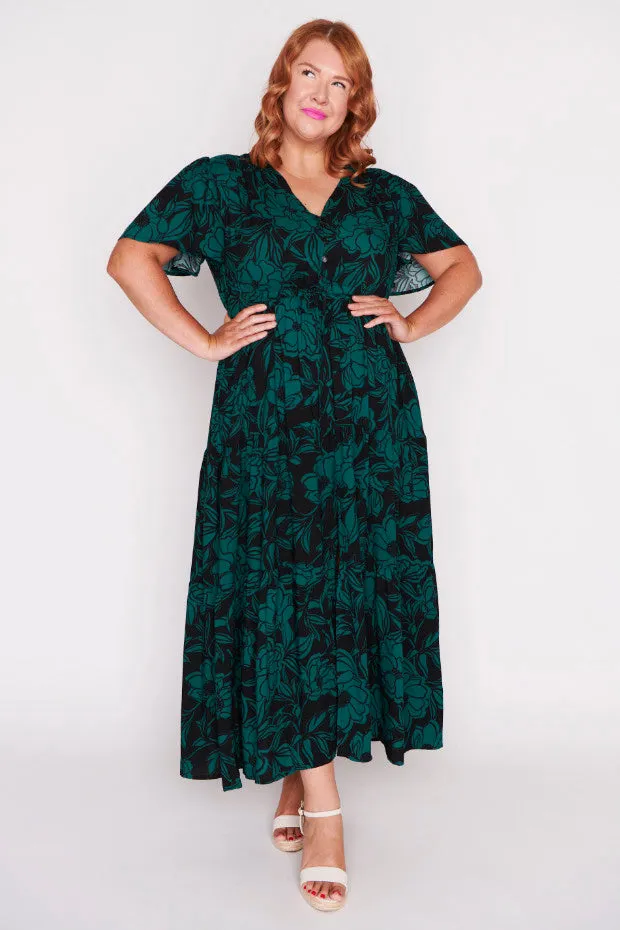 Alexia Midnight Green Dress