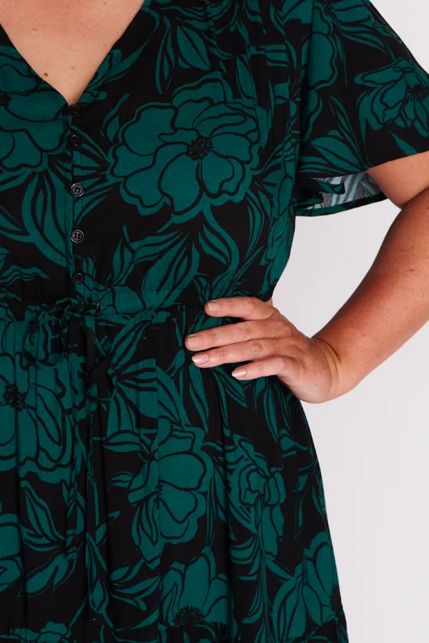 Alexia Midnight Green Dress
