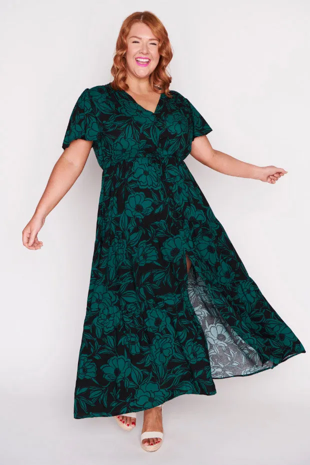 Alexia Midnight Green Dress
