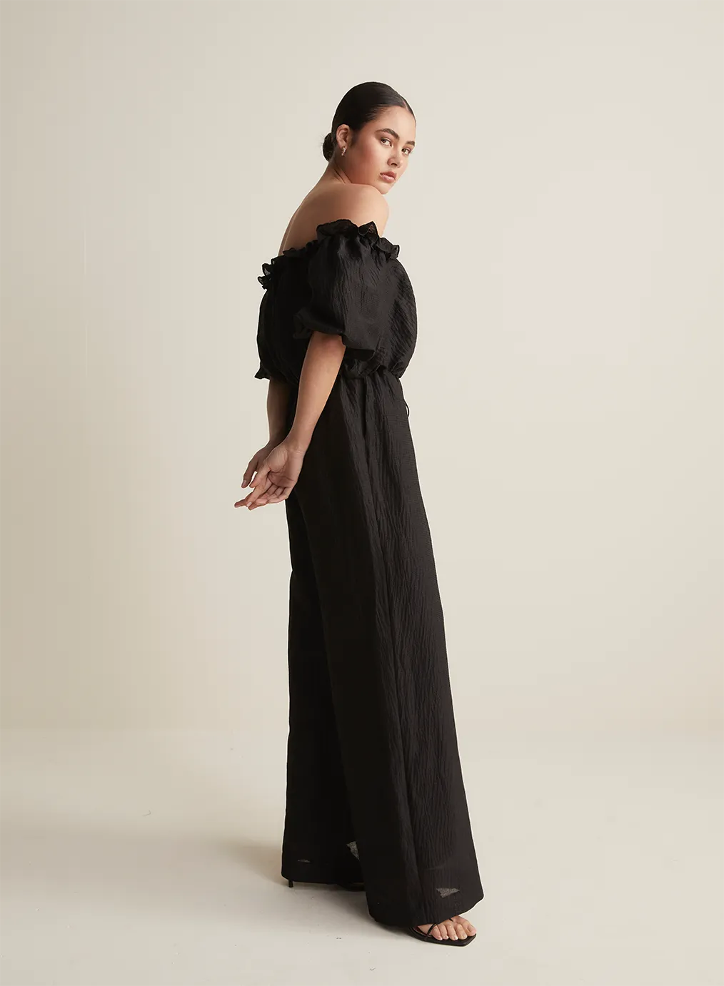 Alicia Cotton Silk Jumpsuit | Black