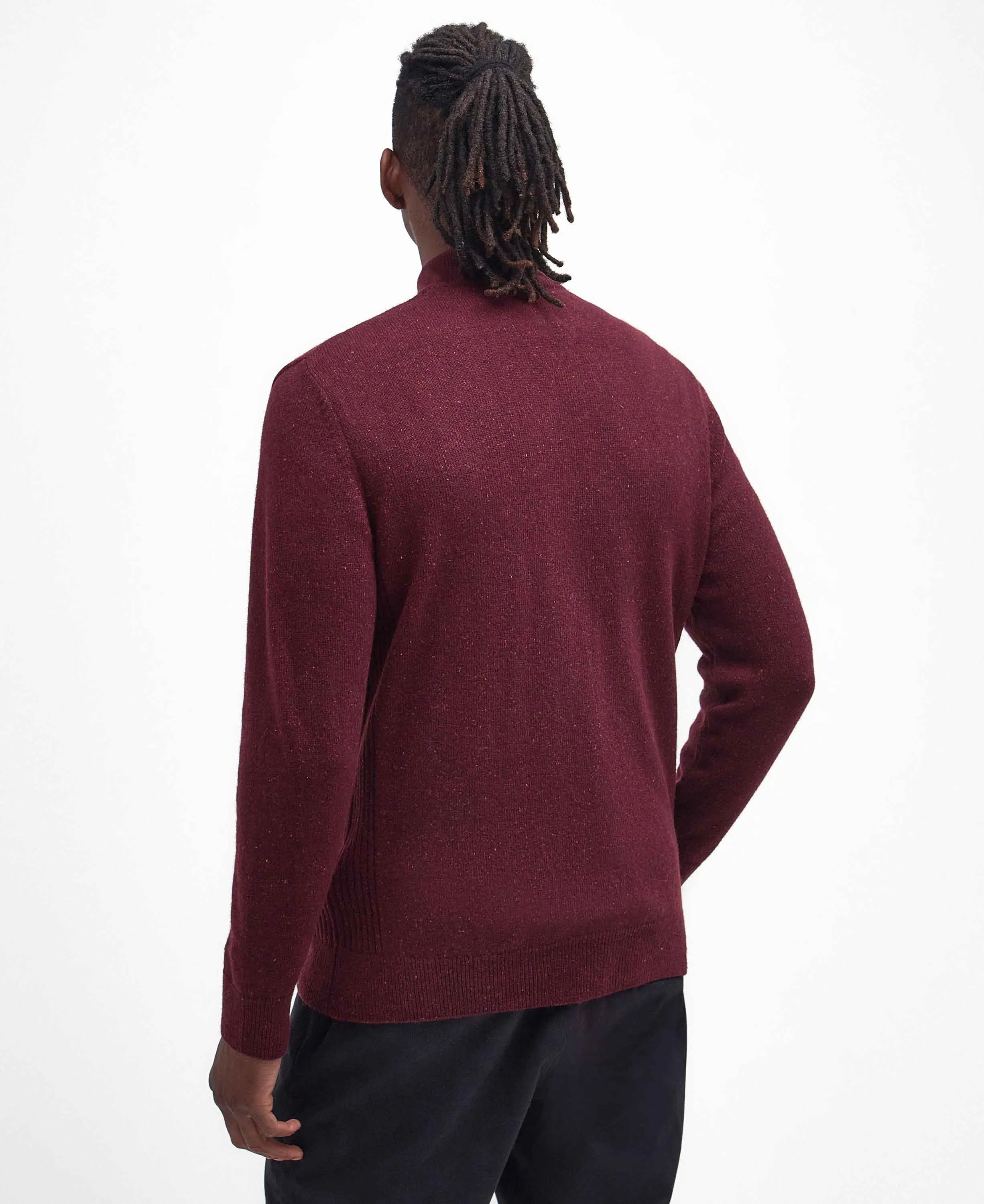 Barbour Essential Tisbury Half Zip Knit - Red