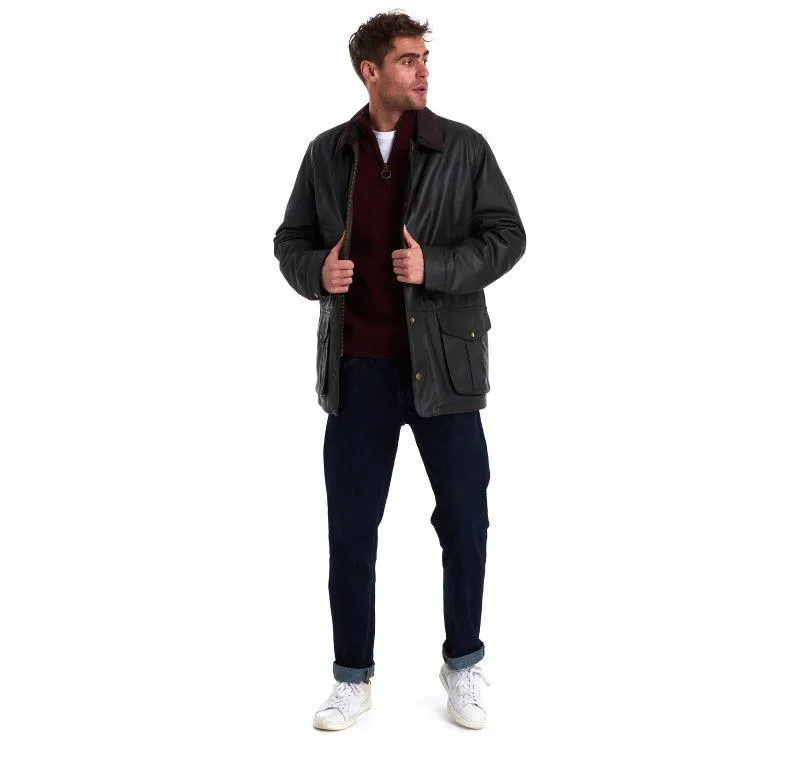 Barbour Tisbury Lambswool 1/4 Zip Mens Jumper - Ruby