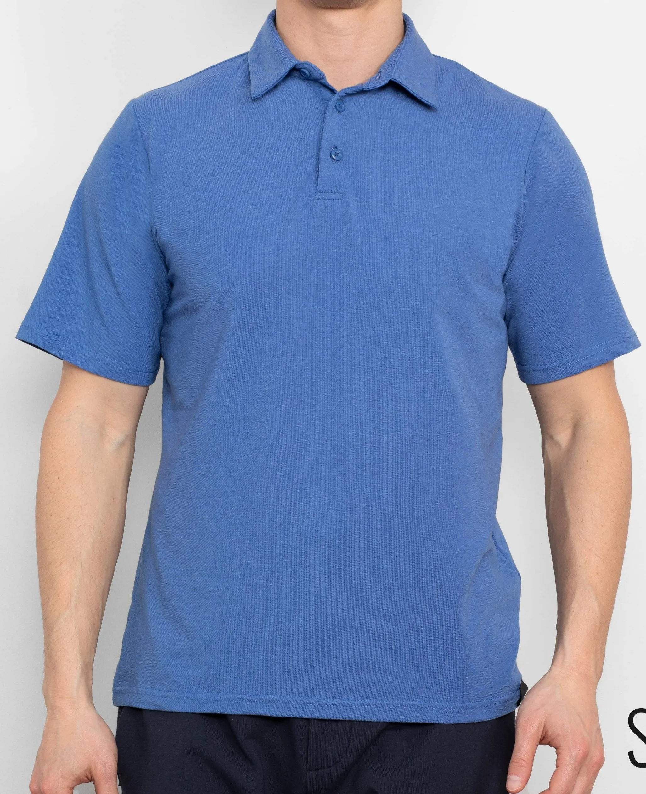 Blue Short Sleeve Active Polo Shirt