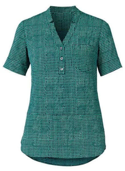 CAT9R9 NNT Women's Pixel Print Antibacterial Short Sleeve Tunic