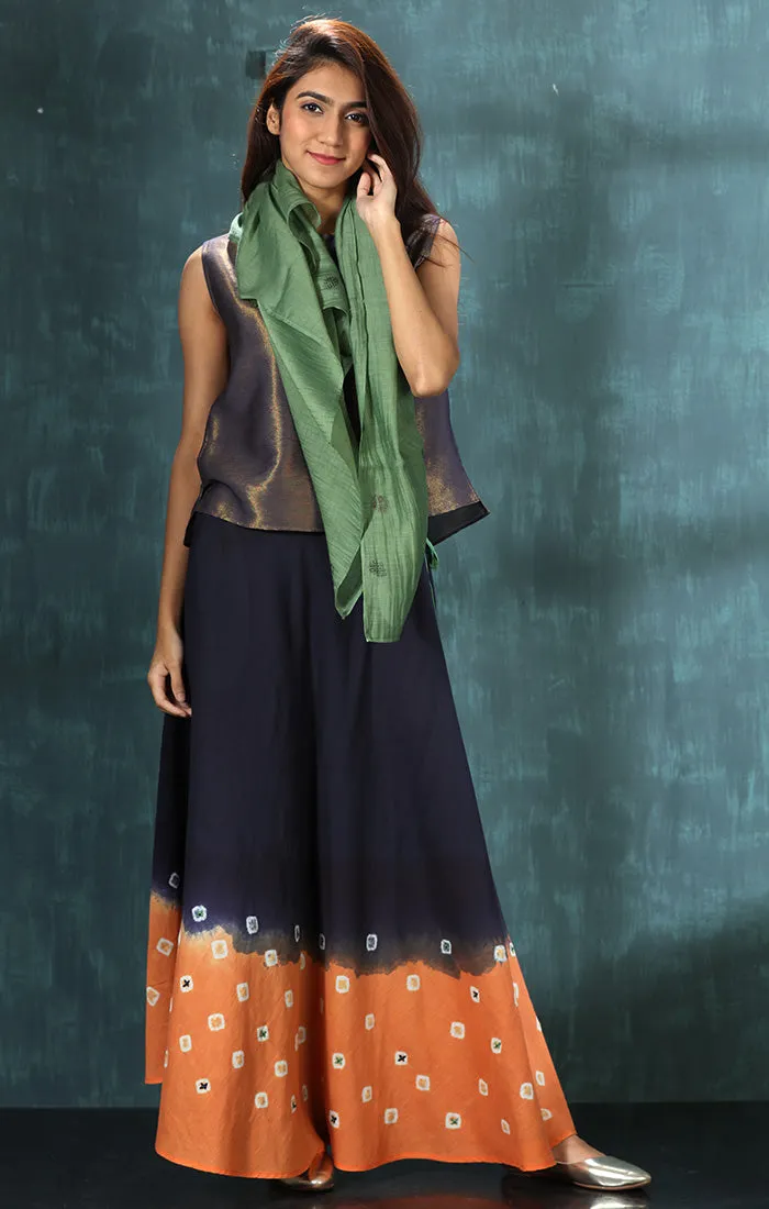 Chanderi Tissue Top with skirt and stole