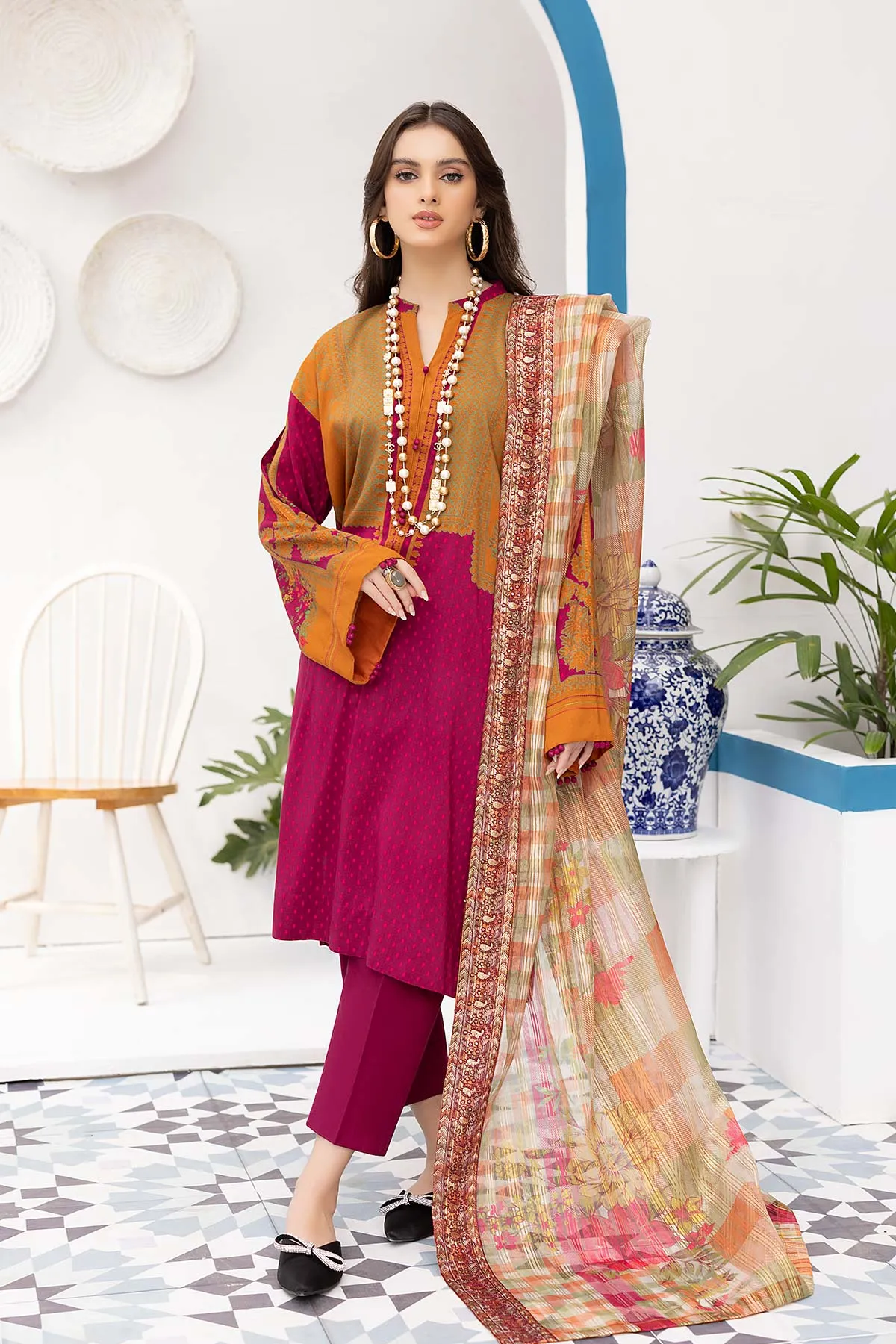 Charizma Print Melody Fall/Winter · Printed Marina Suit With Embroidered Dupatta – PEW22-07