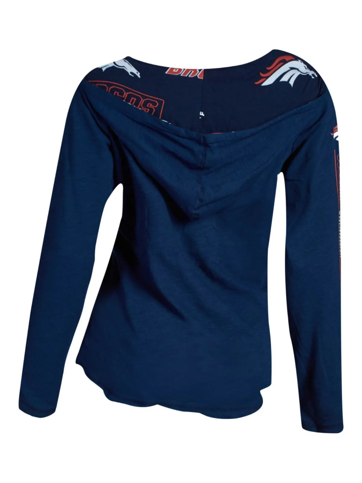 Denver Broncos Concepts Sport WOMEN'S Navy Slide LS Hooded T-Shirt