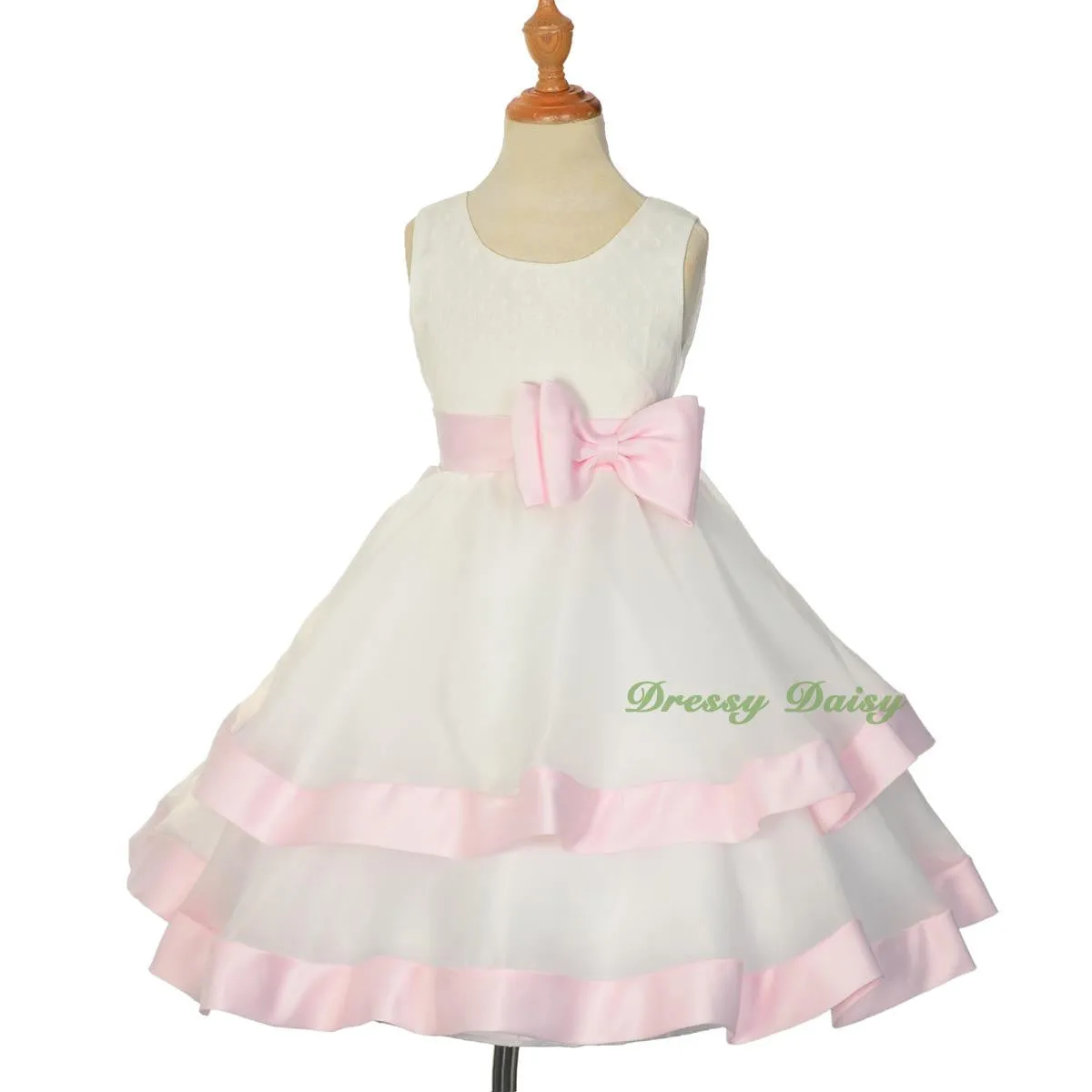 FG310 Lace Organza Tiered Flower Girl Wedding Pageant Party Occasion Dress Size 2-9