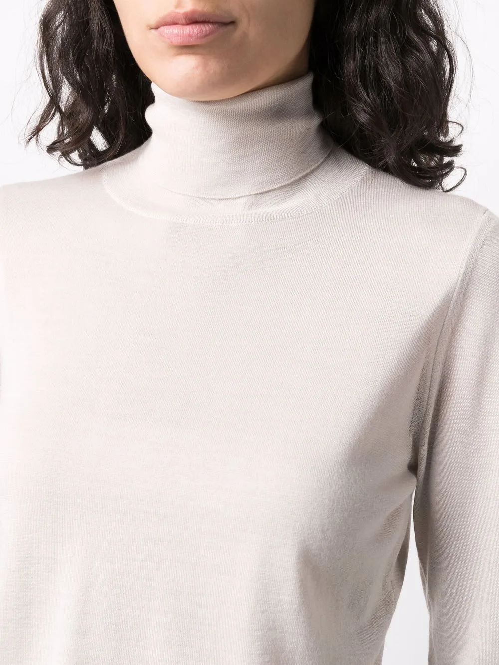 fine-knit roll-neck jumper