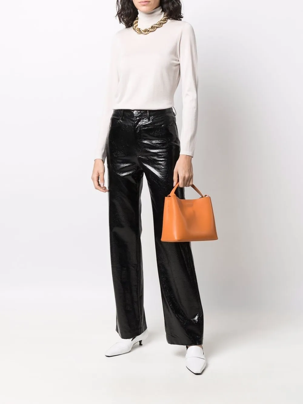 fine-knit roll-neck jumper