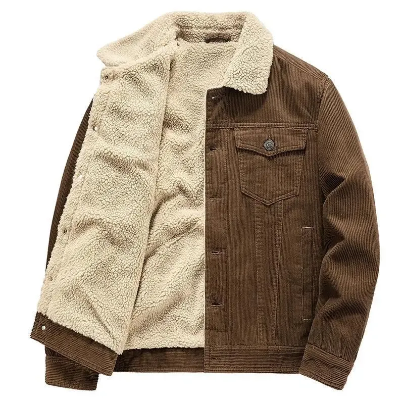 Funki Buys | Jackets | Men's Corduroy Fleece Winter Jacket