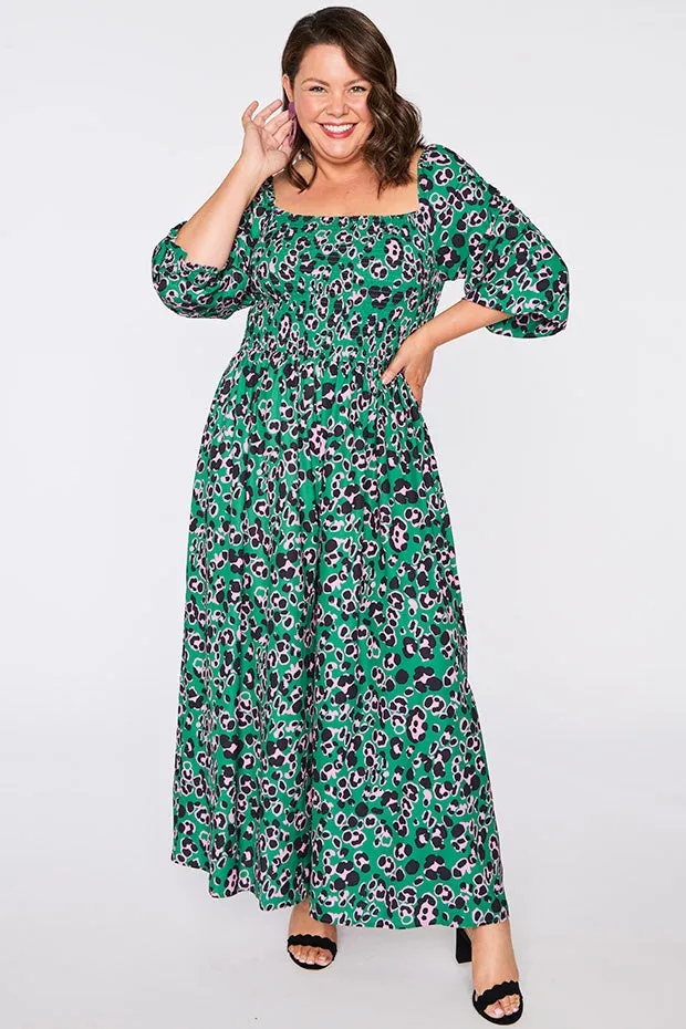 Kiki Green Leopard Jumpsuit