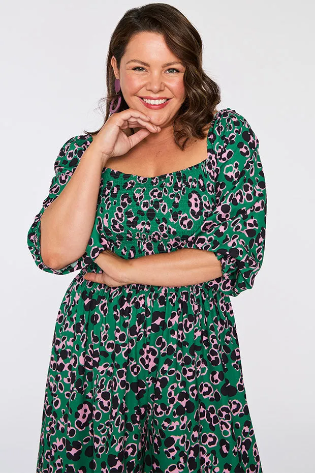 Kiki Green Leopard Jumpsuit