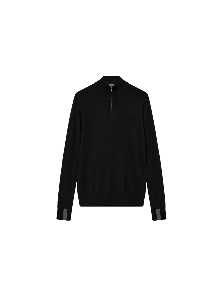 MMGAdam Soft Zip Turtle Neck Black