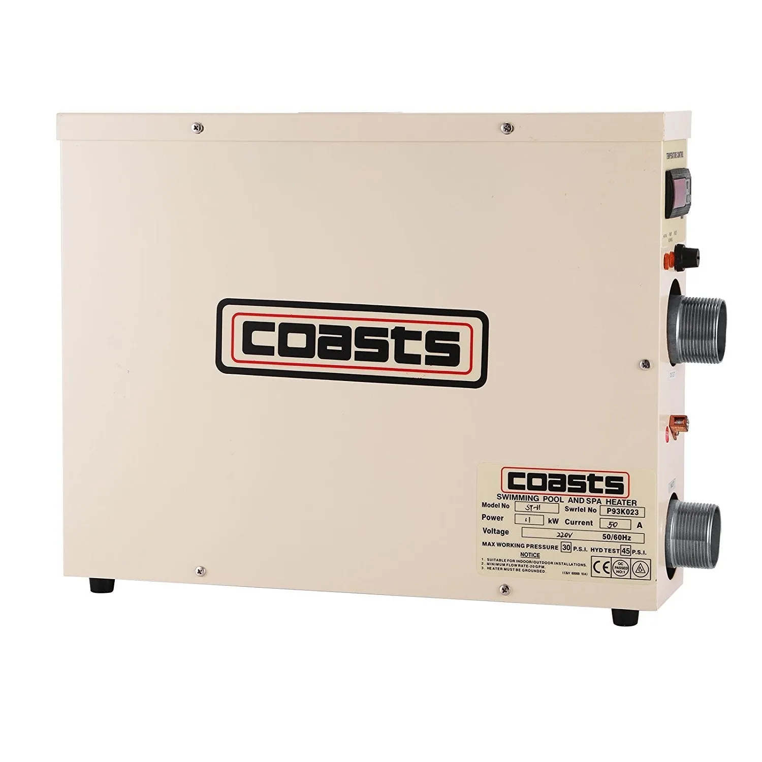 OrangeA Pool Heater Electric 11KW 220V Spa Heater Electric Heating and Thermostat Pool Heat Pump (Pool Heater)