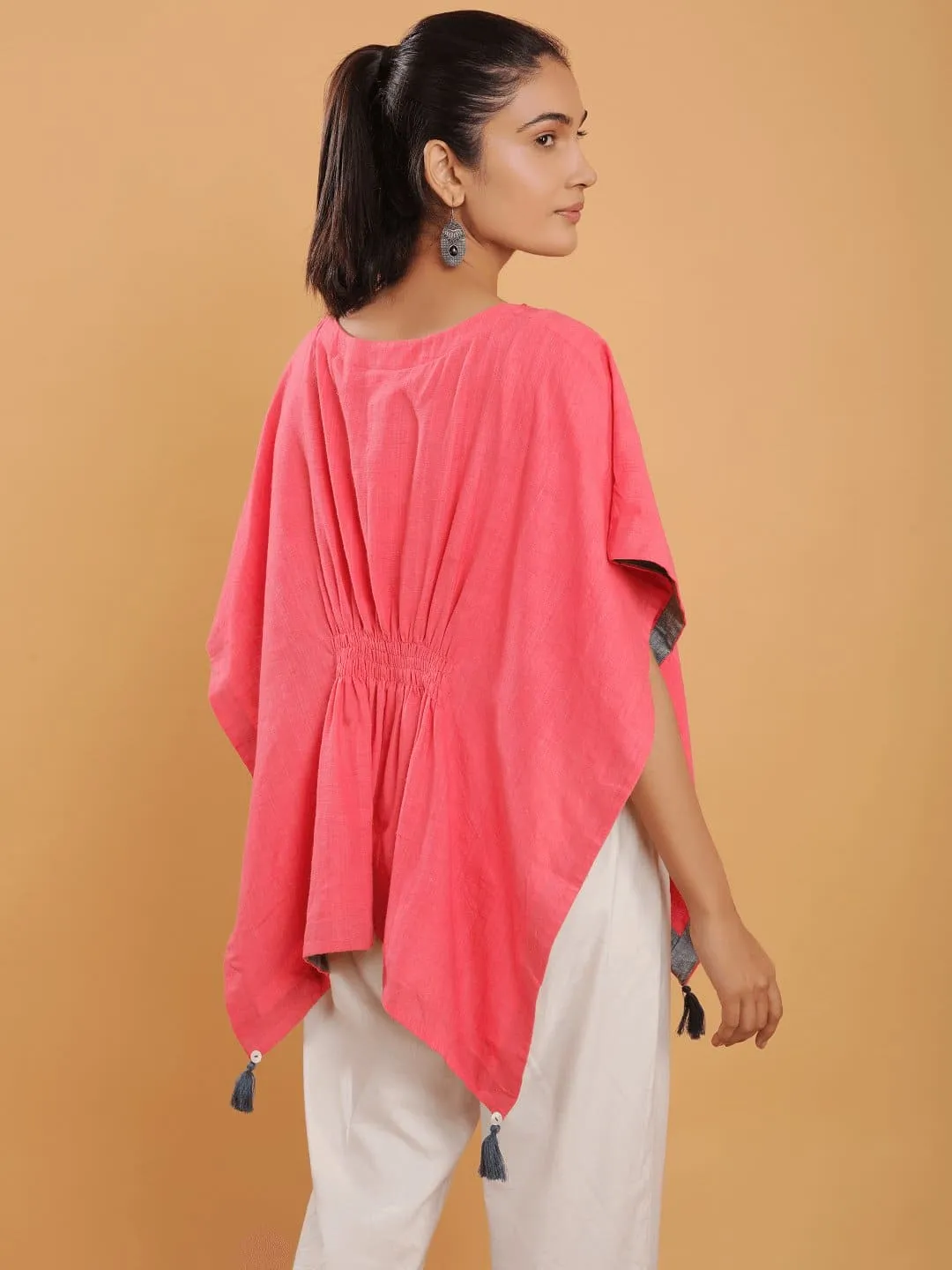 Pink Embroidered Cotton Co-Ord Set