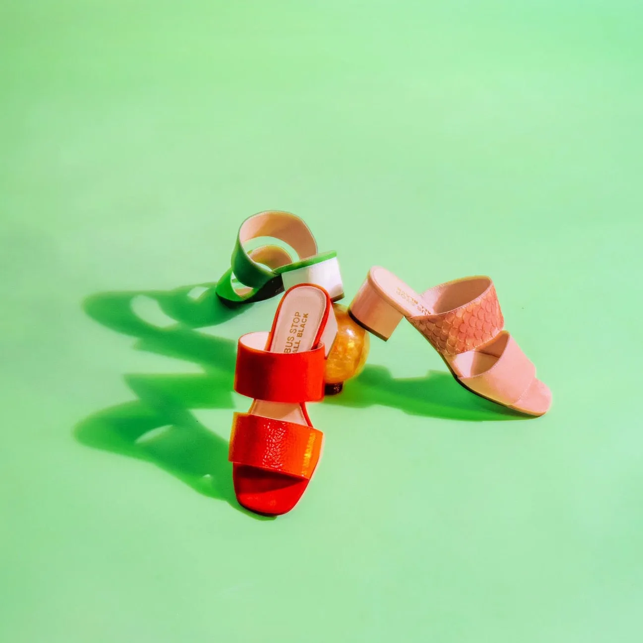 PINK OPAL Pink Suede & Gold Sandals
