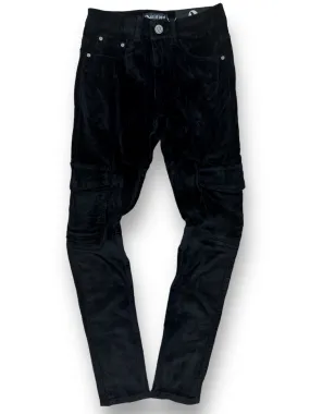Qualified Denim Corduroy Cargo Pants (Black) QDL-166135
