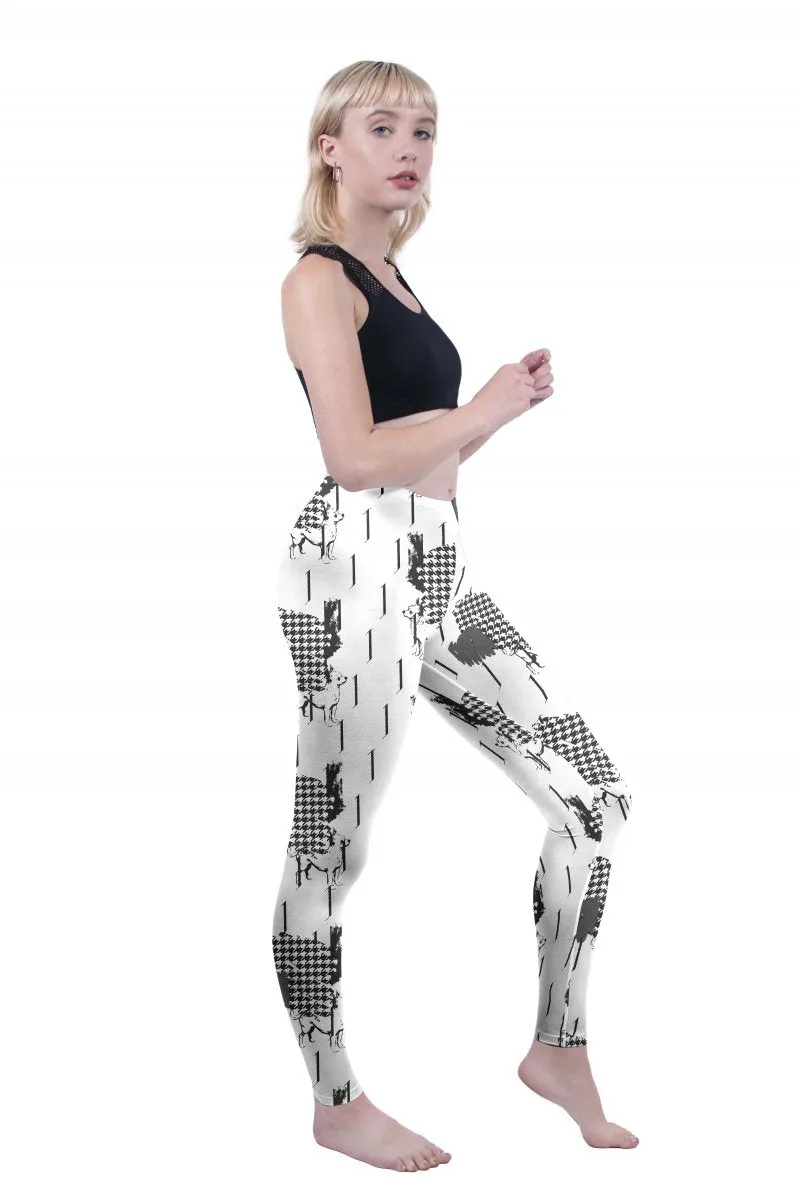 Regular Leggings (8-12 UK Size) - Houndstooth
