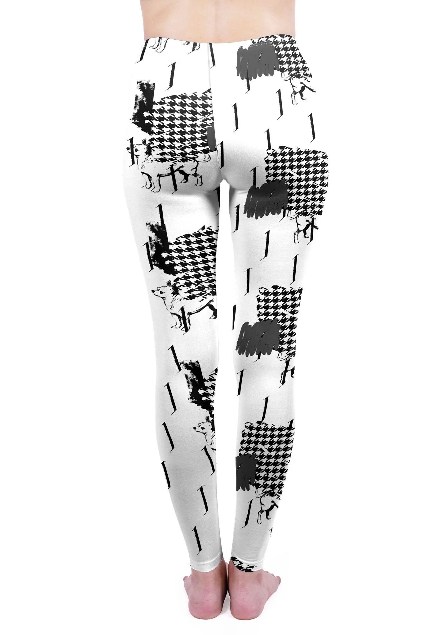 Regular Leggings (8-12 UK Size) - Houndstooth