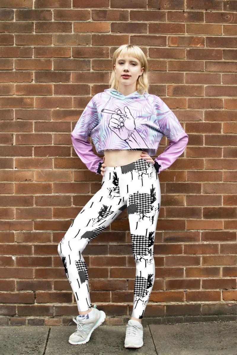 Regular Leggings (8-12 UK Size) - Houndstooth
