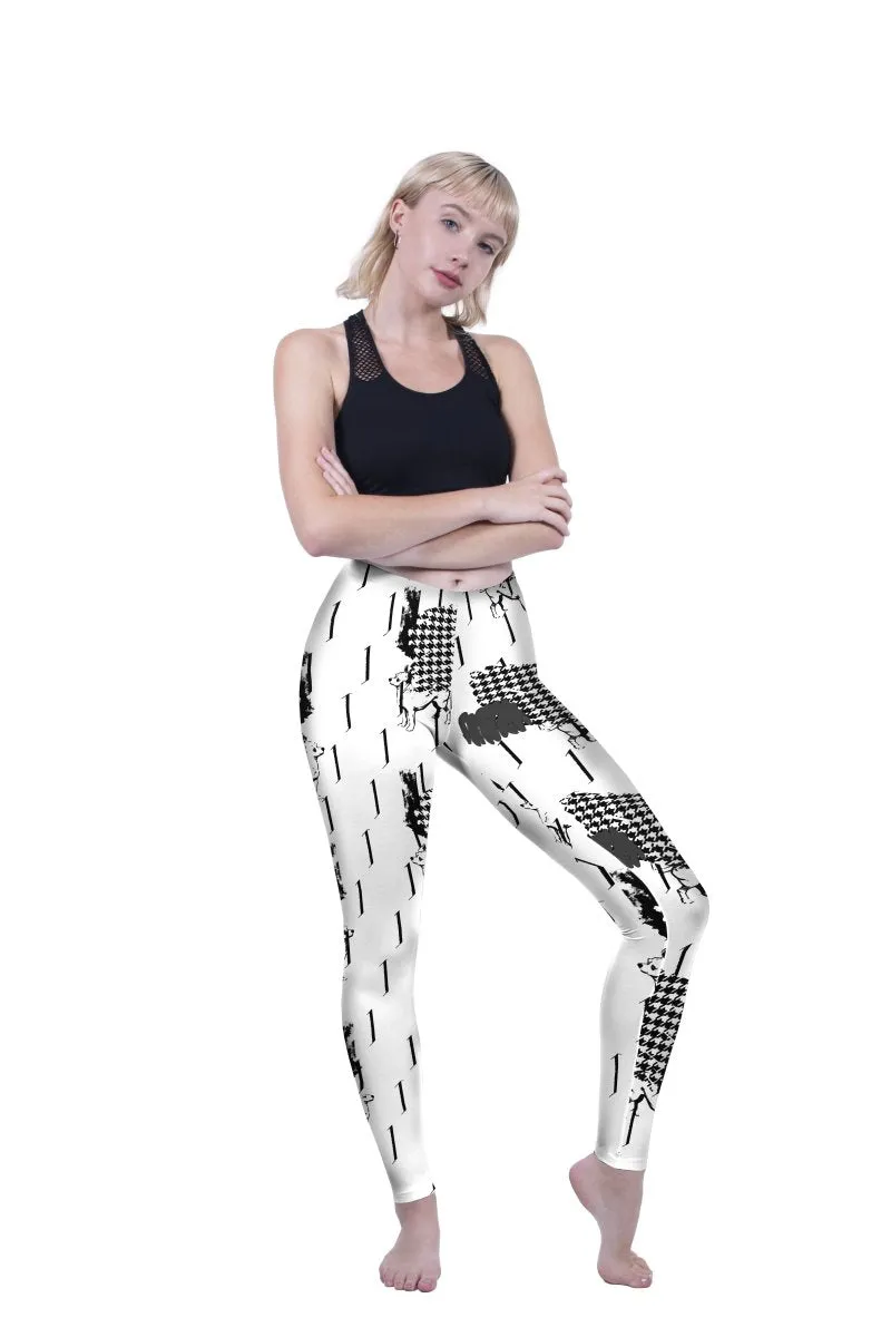 Regular Leggings (8-12 UK Size) - Houndstooth