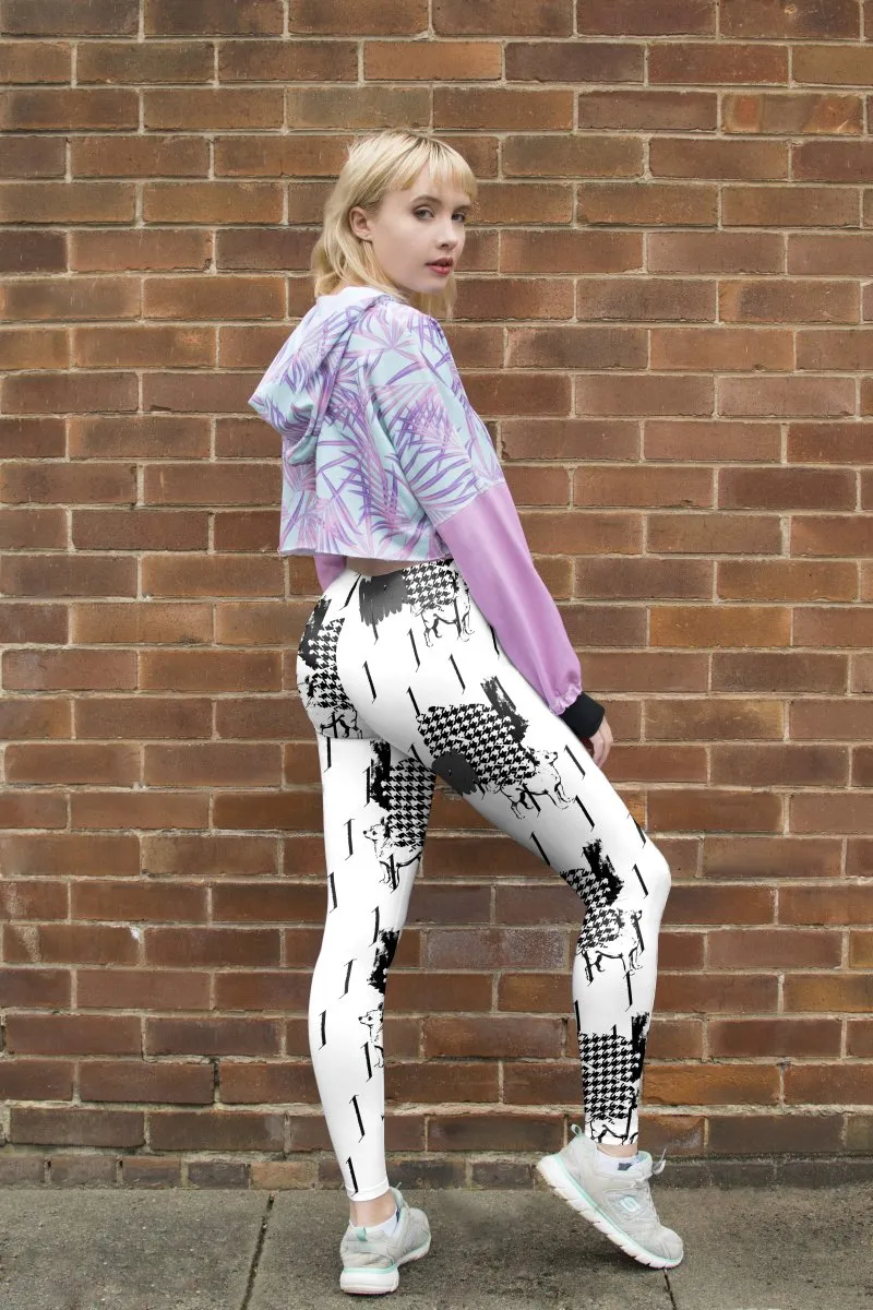 Regular Leggings (8-12 UK Size) - Houndstooth