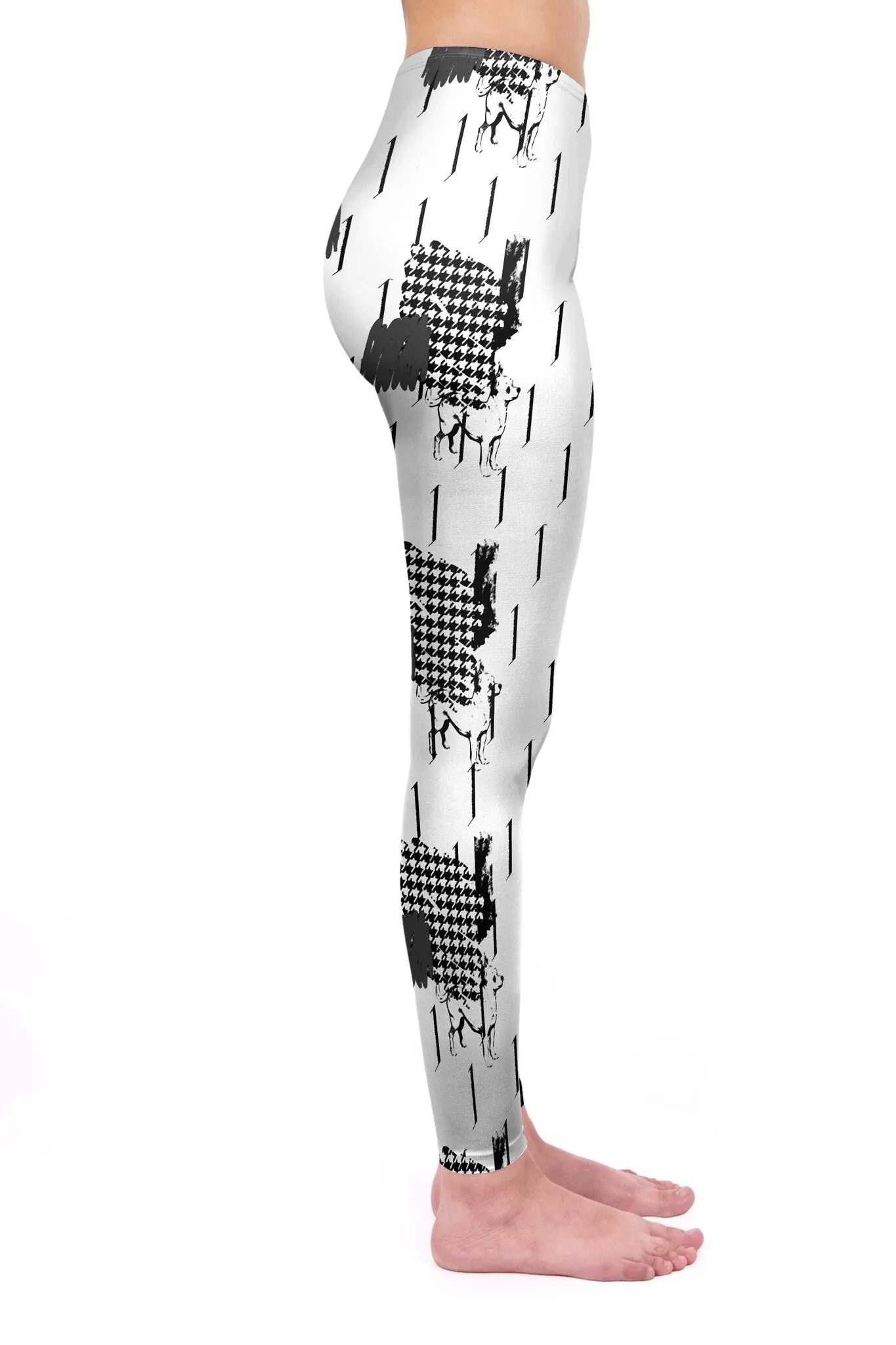 Regular Leggings (8-12 UK Size) - Houndstooth
