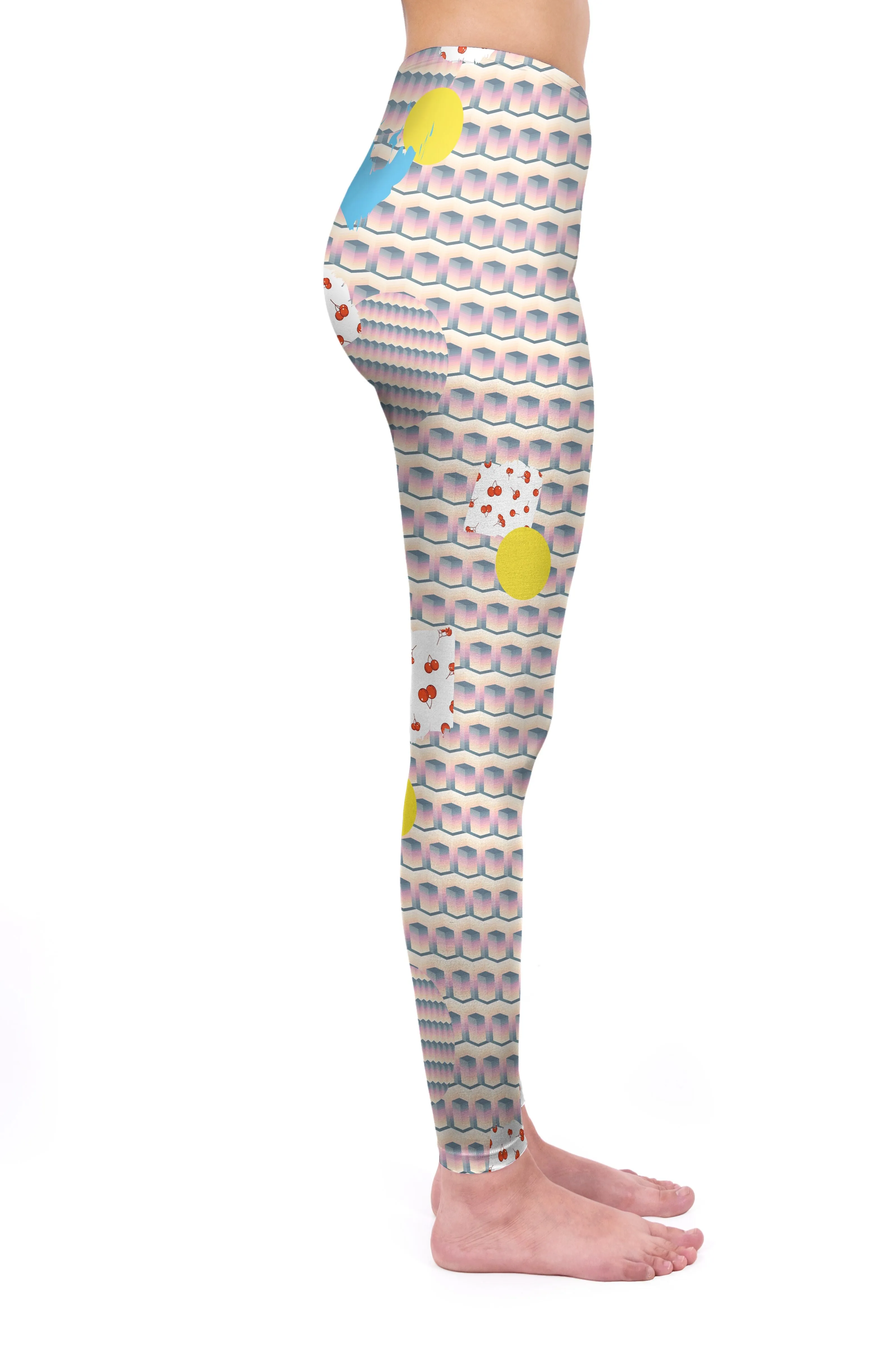 Regular Leggings (8-12 UK Size) - Stacked Cherry Kiss