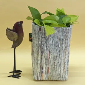 Shimmery Multicolored Upcycled Handwoven Grow Pot Medium (GPM0824-005) PS_W