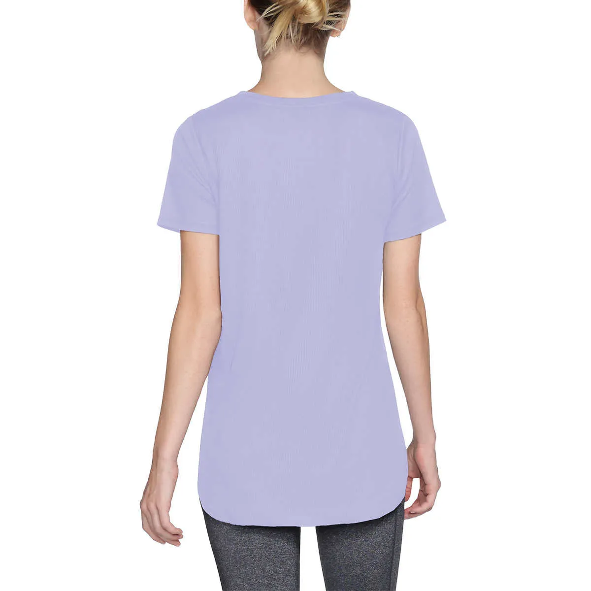 Skechers Women's Moisture Wicking Active Tee Lightweight Rib V-Neck T-Shirt