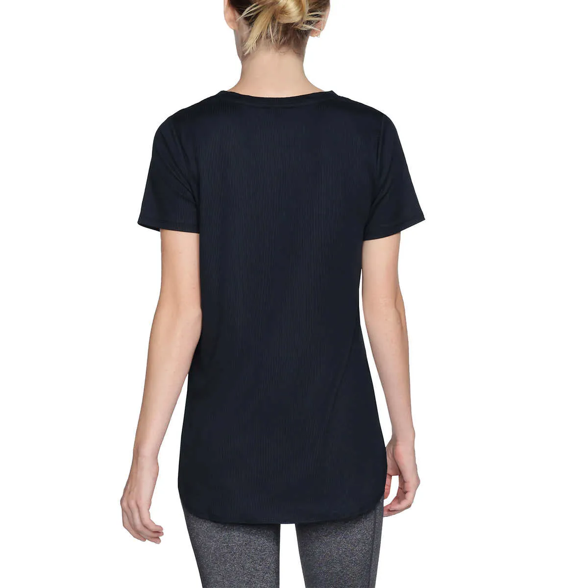 Skechers Women's Moisture Wicking Active Tee Lightweight Rib V-Neck T-Shirt