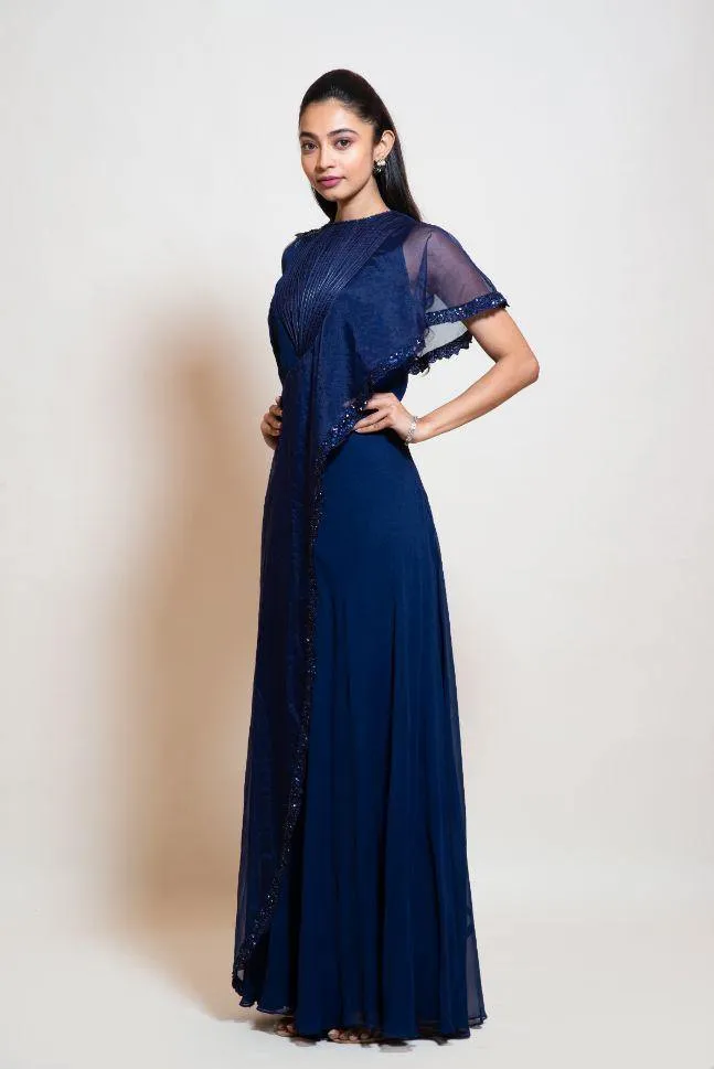 Smriti Apparel's Blue ruffle Layer Jumpsuit  - Rent