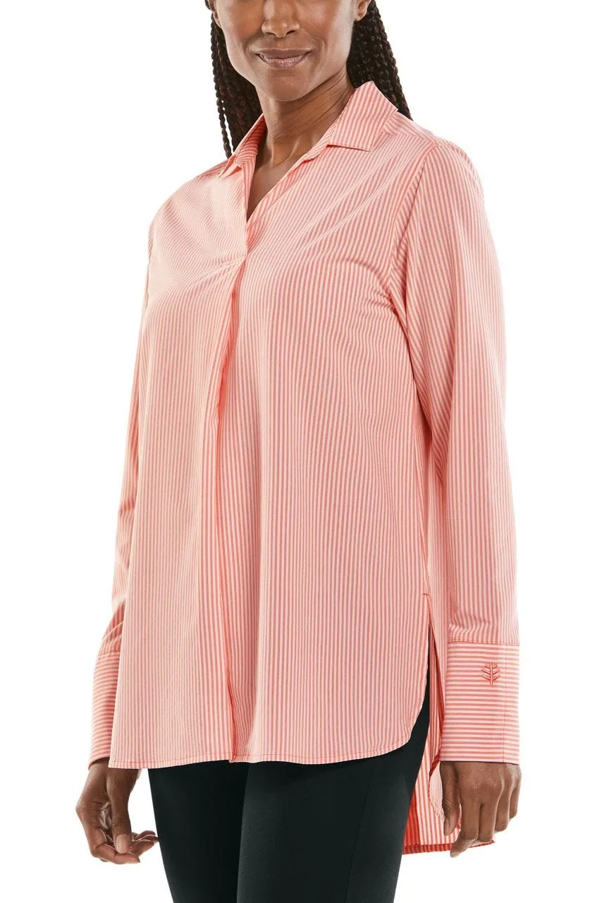 Women's Palmaria Travel Tunic Top  |  Coral Stripe
