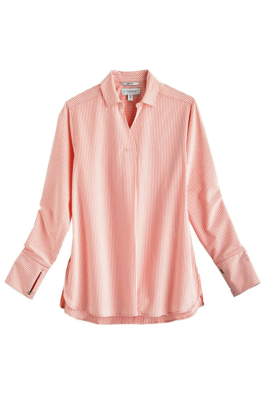 Women's Palmaria Travel Tunic Top  |  Coral Stripe