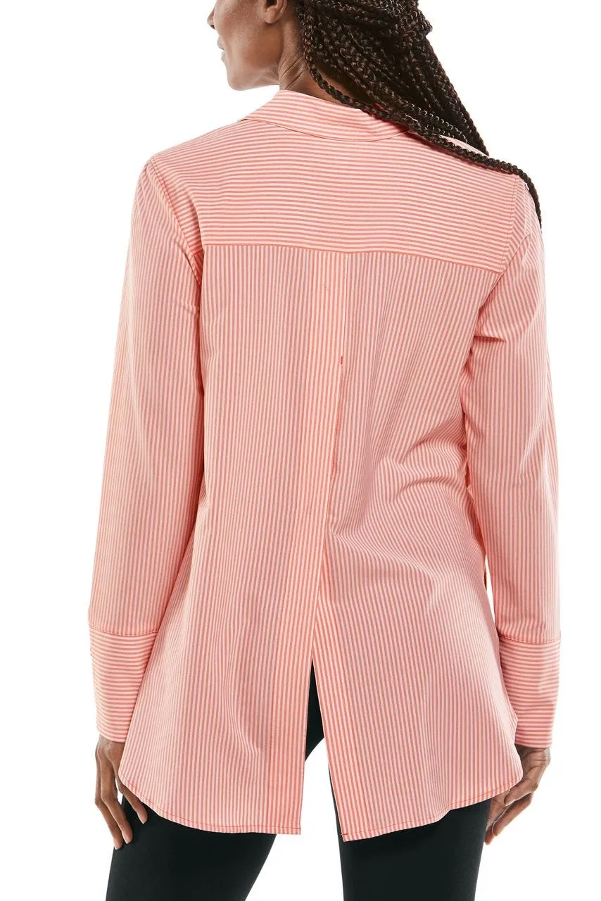 Women's Palmaria Travel Tunic Top  |  Coral Stripe