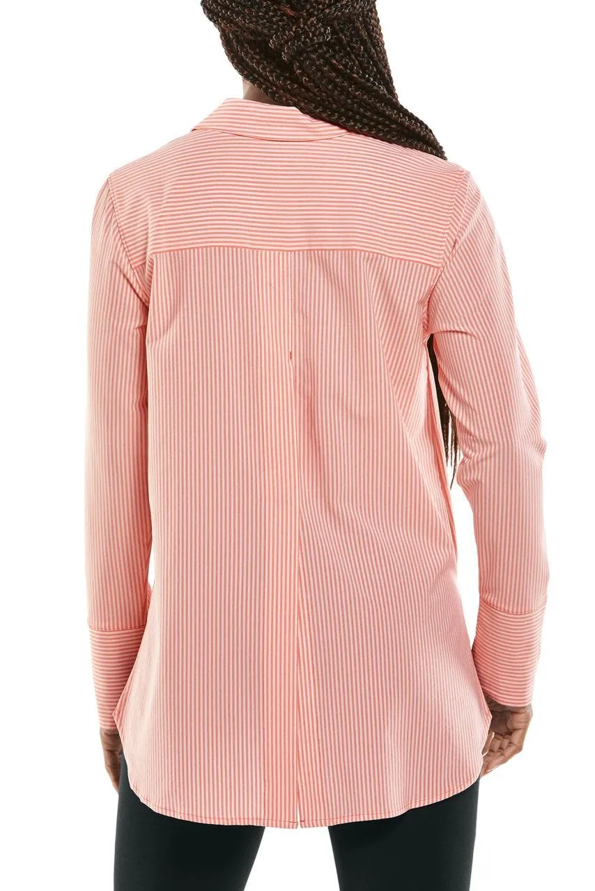 Women's Palmaria Travel Tunic Top  |  Coral Stripe