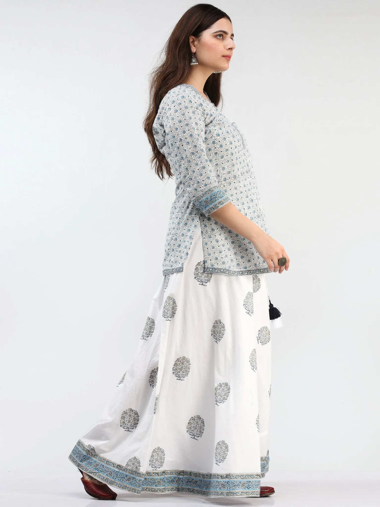 Zohra Nofee - Set of Top Skirt & Dupatta - KS43E2504D