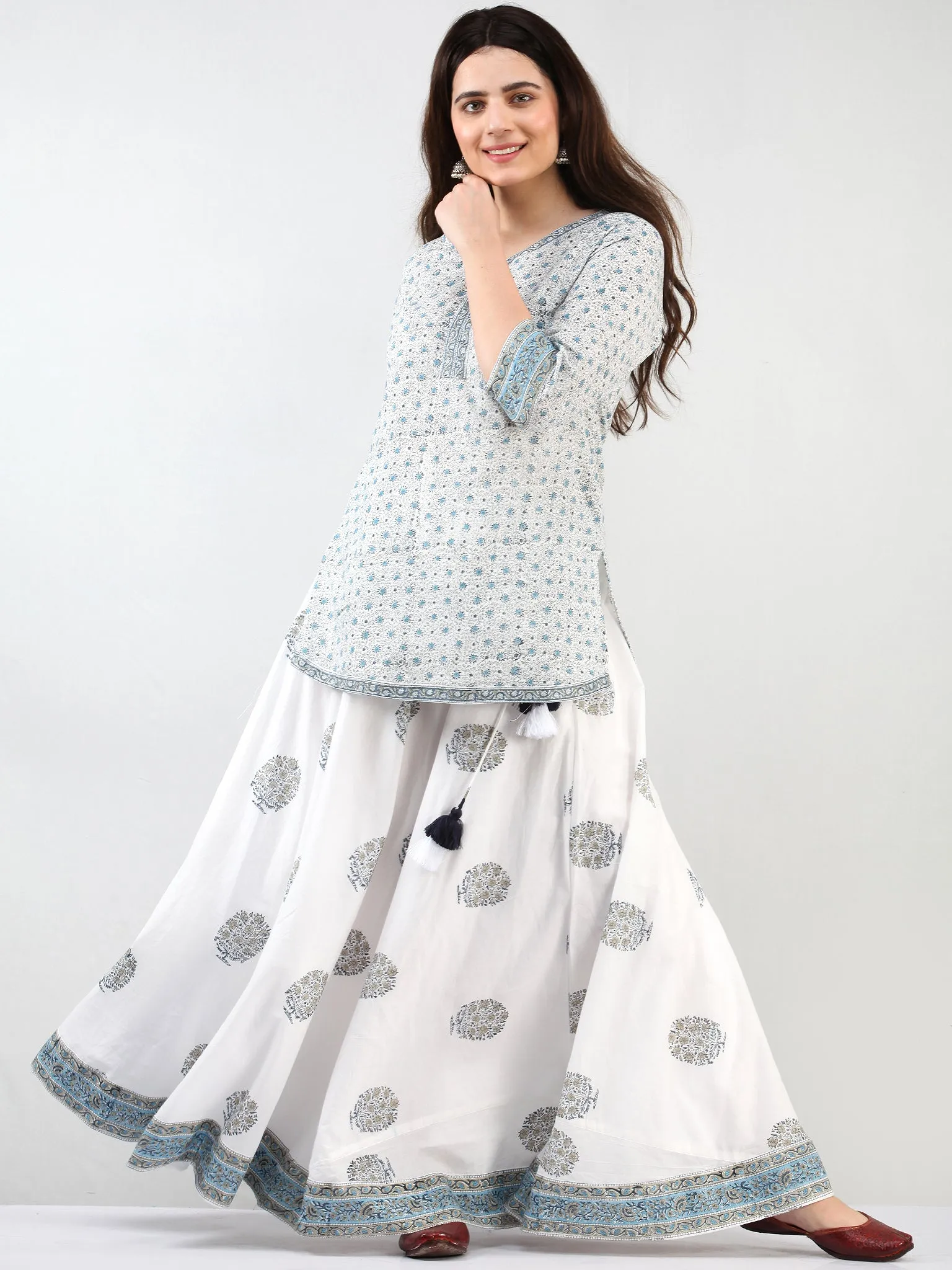 Zohra Nofee - Set of Top Skirt & Dupatta - KS43E2504D