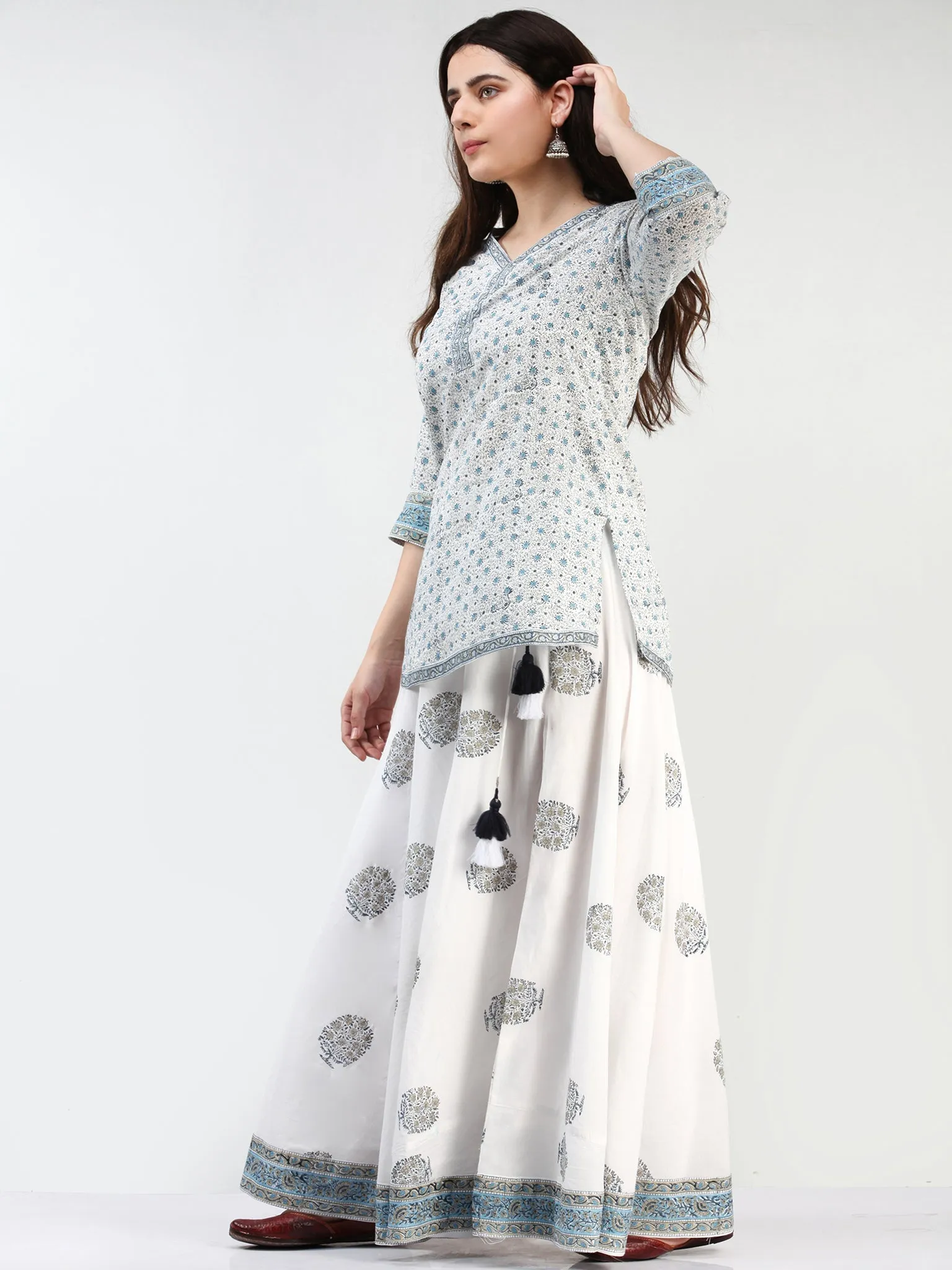 Zohra Nofee - Set of Top Skirt & Dupatta - KS43E2504D