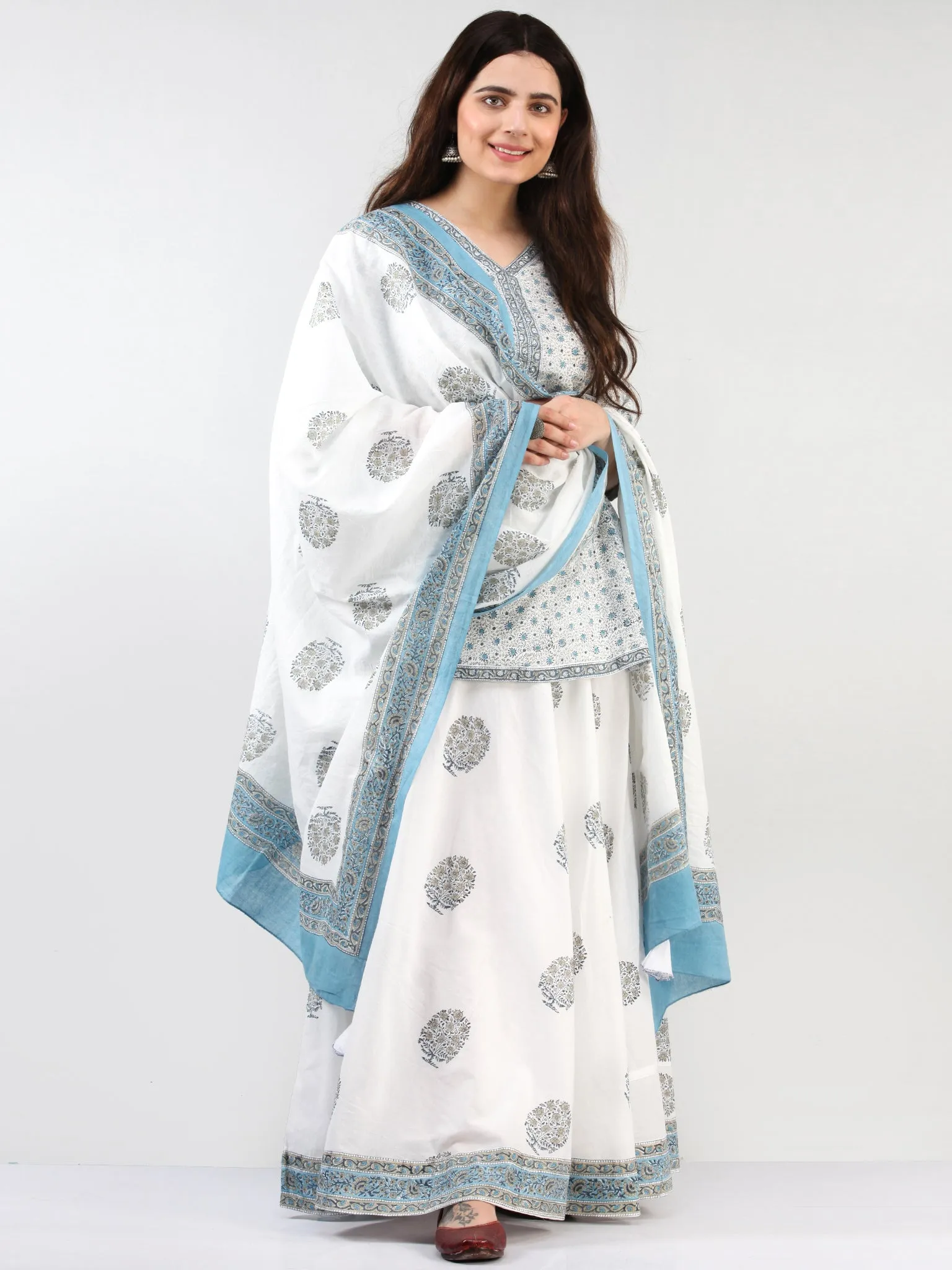 Zohra Nofee - Set of Top Skirt & Dupatta - KS43E2504D